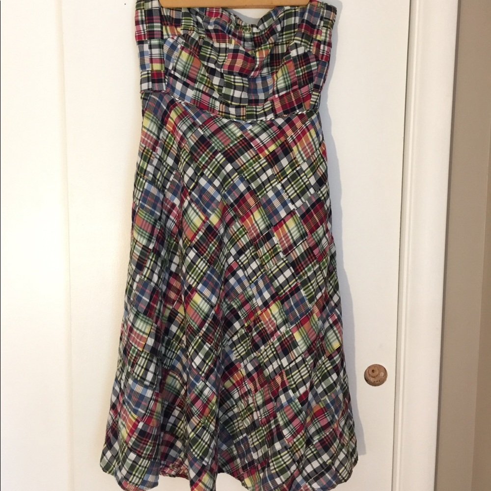 Wicked classic strapless madras dress